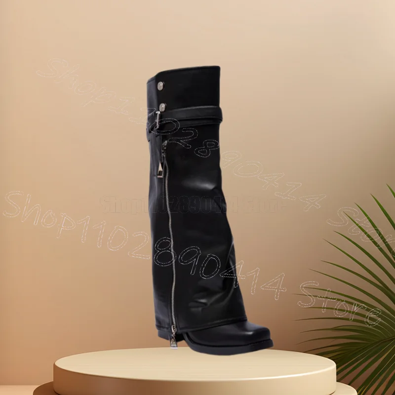 حزام أسود السحابة تحولت أكثر من سستة ديكور الأحذية الانزلاق على أحذية النساء حذاء بكعب عالٍ مكتنز موضة الحفلات 2025 Zapatos Para Mujere #3