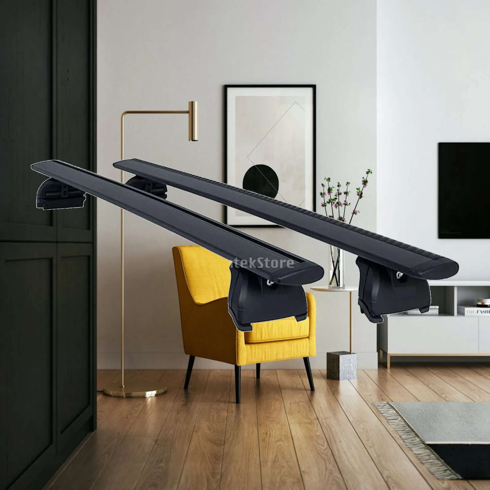 Aerodynamic Car Roof Bars for Vehicles with Factory Rails Heavy Duty Mount for Bike Rack Kayak Box