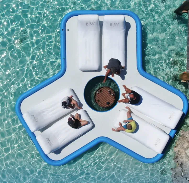 

New Design Inflatable Floating Island Pool Float Water Bar Lazy River Lounges Inflatable Water Floating Island for Water Party