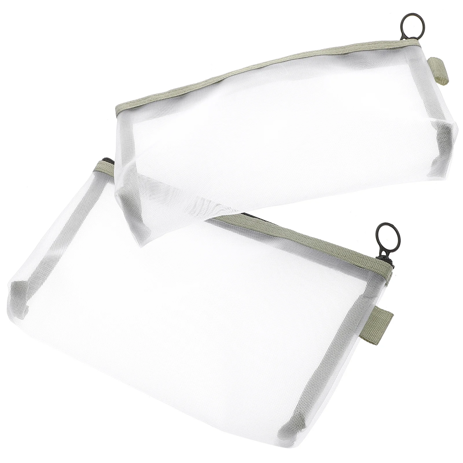 

2Pcs Nylon Mesh Bags Compact Makeup Storage Pouch Travel Toiletry Organizer Lightweight Multipurpose Reusable Easy