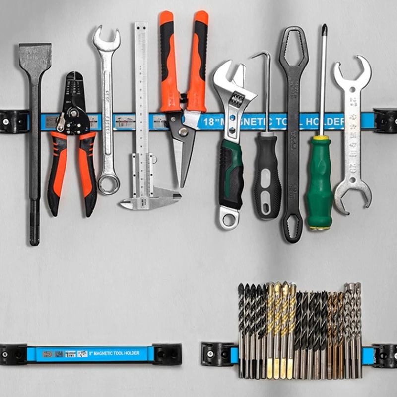 8/12/18 zoll Magnetische Werkzeug Halter Leistungsstarke Magnet Für Mechanische Werkstatt Werkzeuge Lagerung Rack Garage Wand Schlüssel zangen Organizer – Detail 7