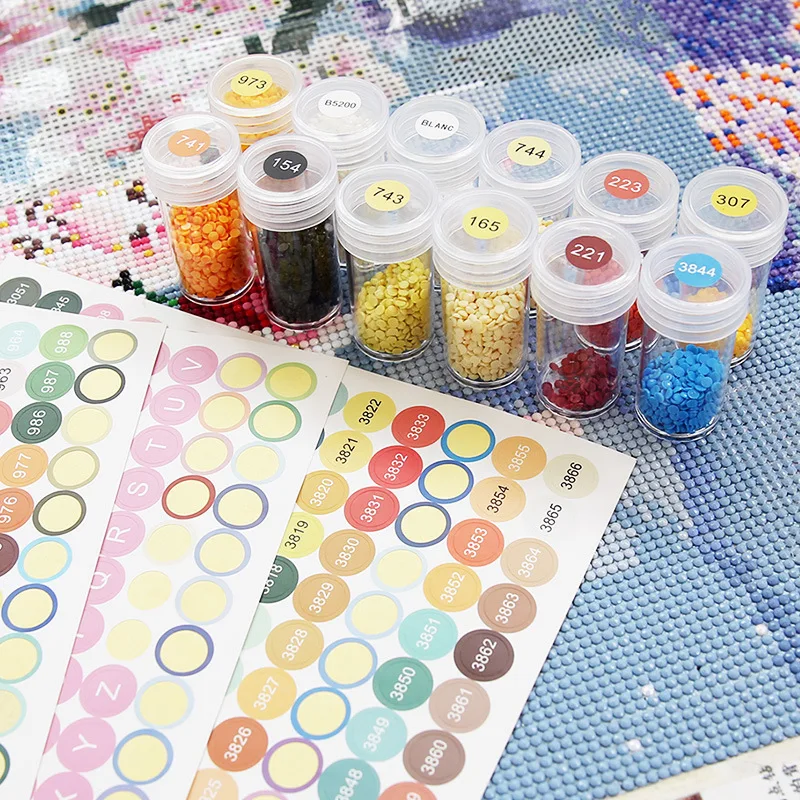 Colors Number Label Stickers for Diamond Painting Storage Box Mosaic Beads Organizer Bottle Tool Cross Stitch Label and Mark