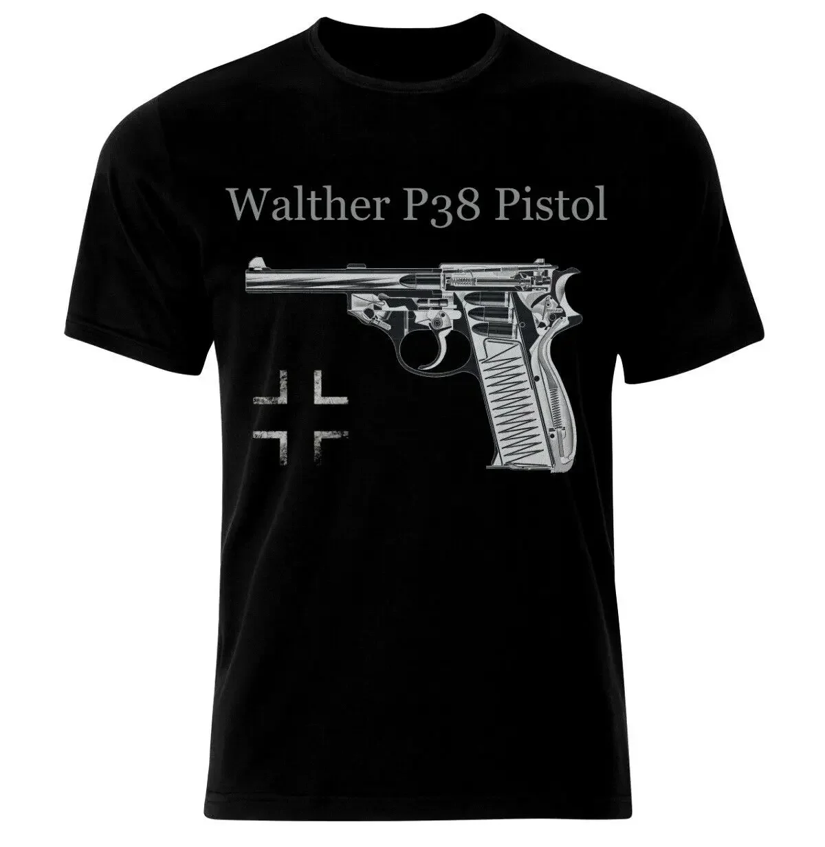 German Militarryy Handgun Walther P38 Pistol T-Shirt 100% Cotton O-Neck Summer Short Sleeve Casual Mens T-shirt Size S-3XL