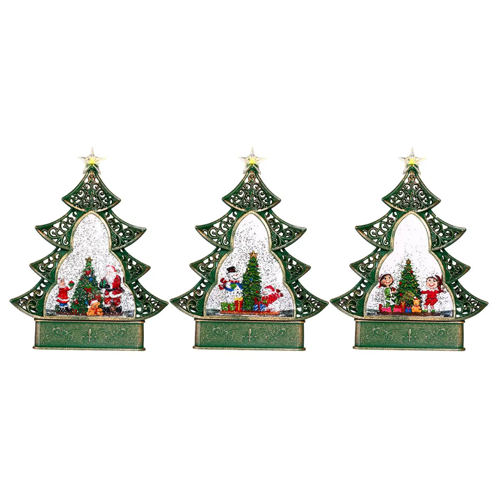 

Christmas Tree Music Box Iron Sculpture Table Centerpiece Christmas Gift Xmas Decor for Home Living Room Bedroom Desk Shelf