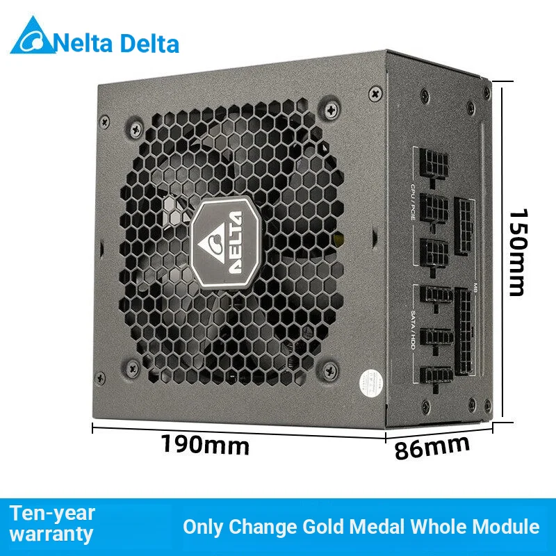 Delta (Delta) Rated 1000W Power Supply Mk1000 Gold Medal Fully Modular Computer Power Supply (80Plus Gold Medal/Low Noise/Single 12V Output/Full Voltage Range)