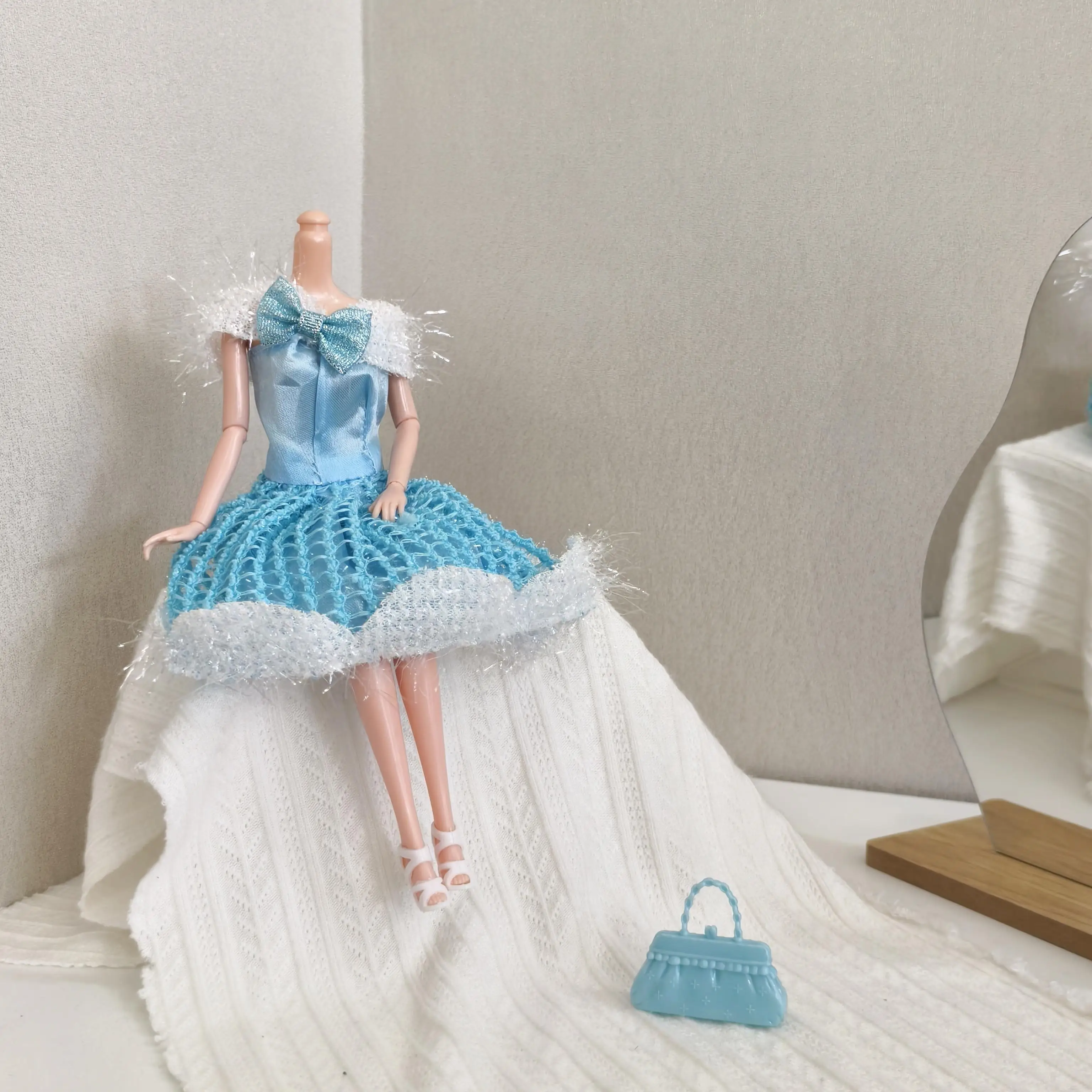 30 cm Supermodel Puppe Kleidung Zubehör Süße Schleife Prinzessin Kleid Mode Mädchen Dress Up Abendessen Kleid 1/6 Puppe Kleidung