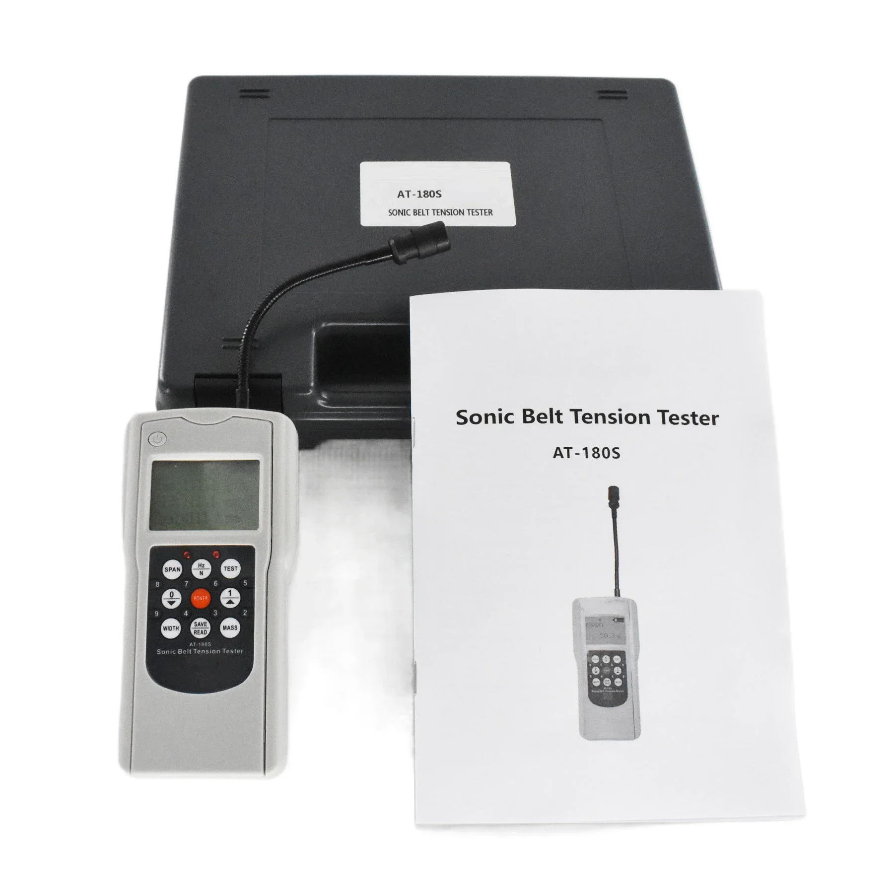 Portable AT-180S Sonic belt tension tester Digital Belt tension meter for vibration frequency transmission belt 10-680HZ