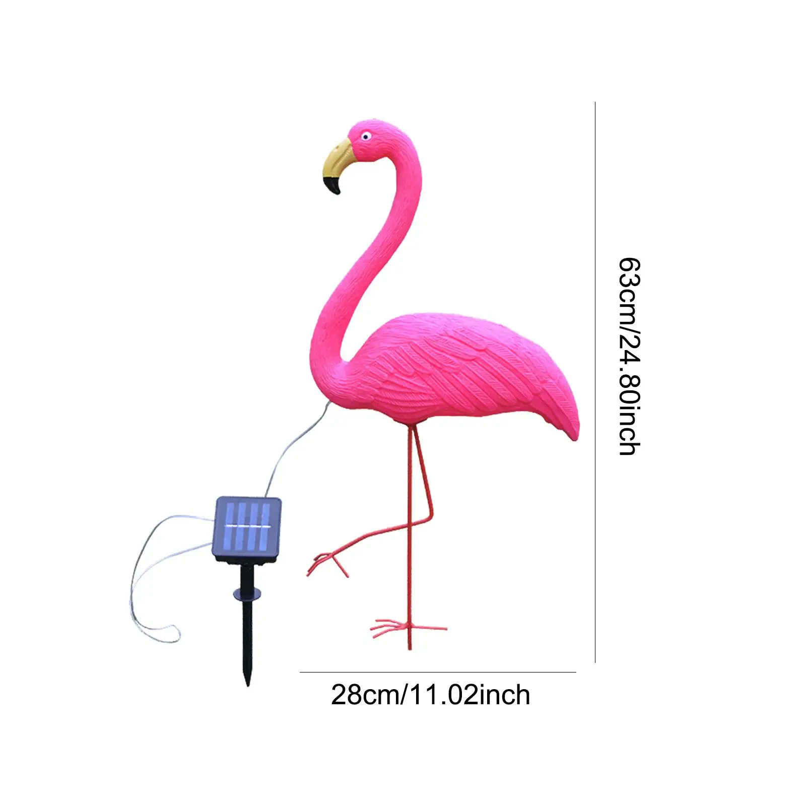 Solar Pink Flamingo Statue Garden Light LED Lamp Decorative Novelty Figurine for Driveway Outside Patio Porch Housewarming Gift