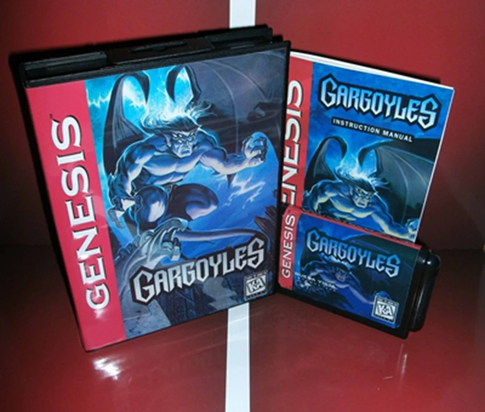 

Gargoyles с коробкой и ручным картриджем для 16-битной игровой карты Sega MD системы Megadrive Genesis