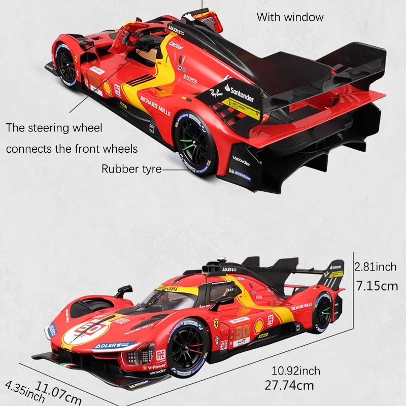 Bburago 1:18 24 heures du mans champion car ferrari 499p #50 #51 legierung rennwagen modell kollektion druckguss modell auto geschenk