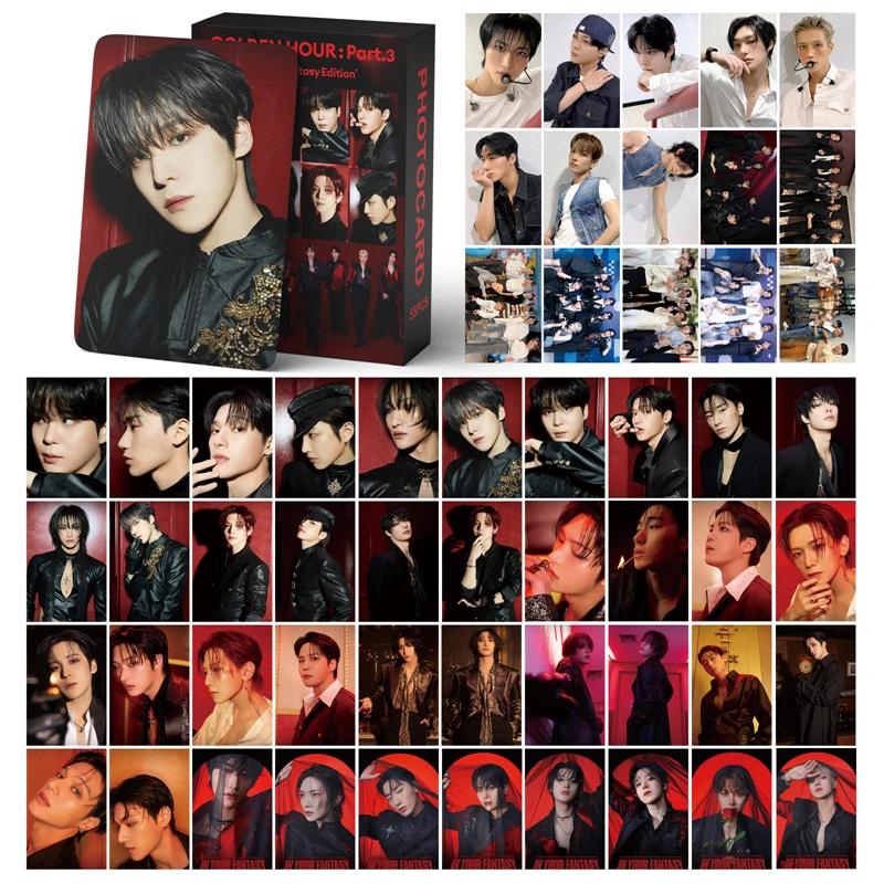 55pcs/set ATEEZ Album Postcards In Your Fantasy Collectible Cards GOLDEN HOUR : Part.3 LOMO Cards San Wooyoung Photo Cards