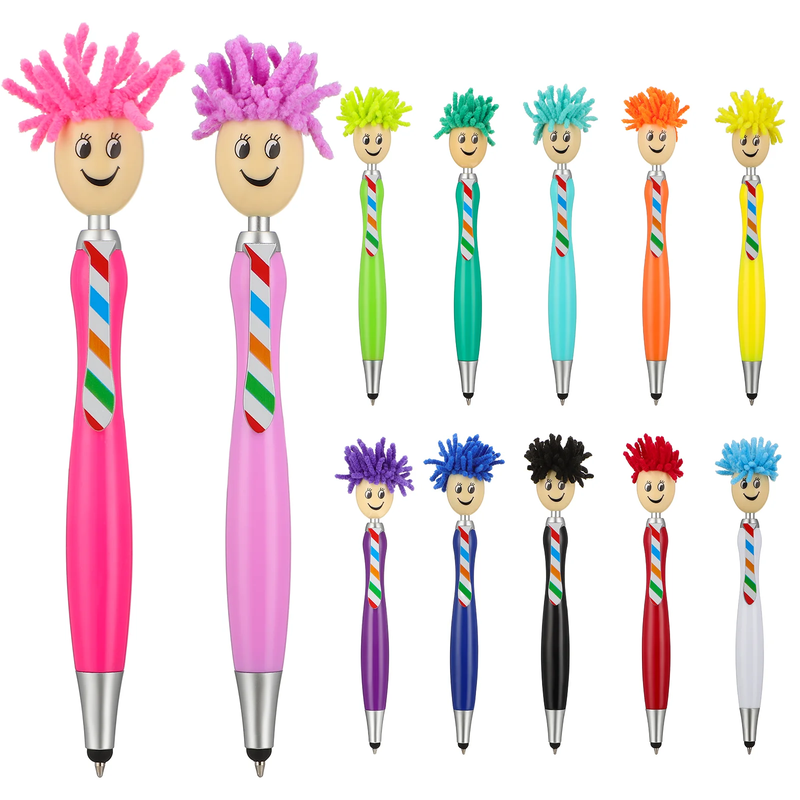 

Mophead Funny Mop Ballpoint Penss Funny Plush Hair Ink Pens Novelty Writing Decorative Signing Goodie Bag Fillers