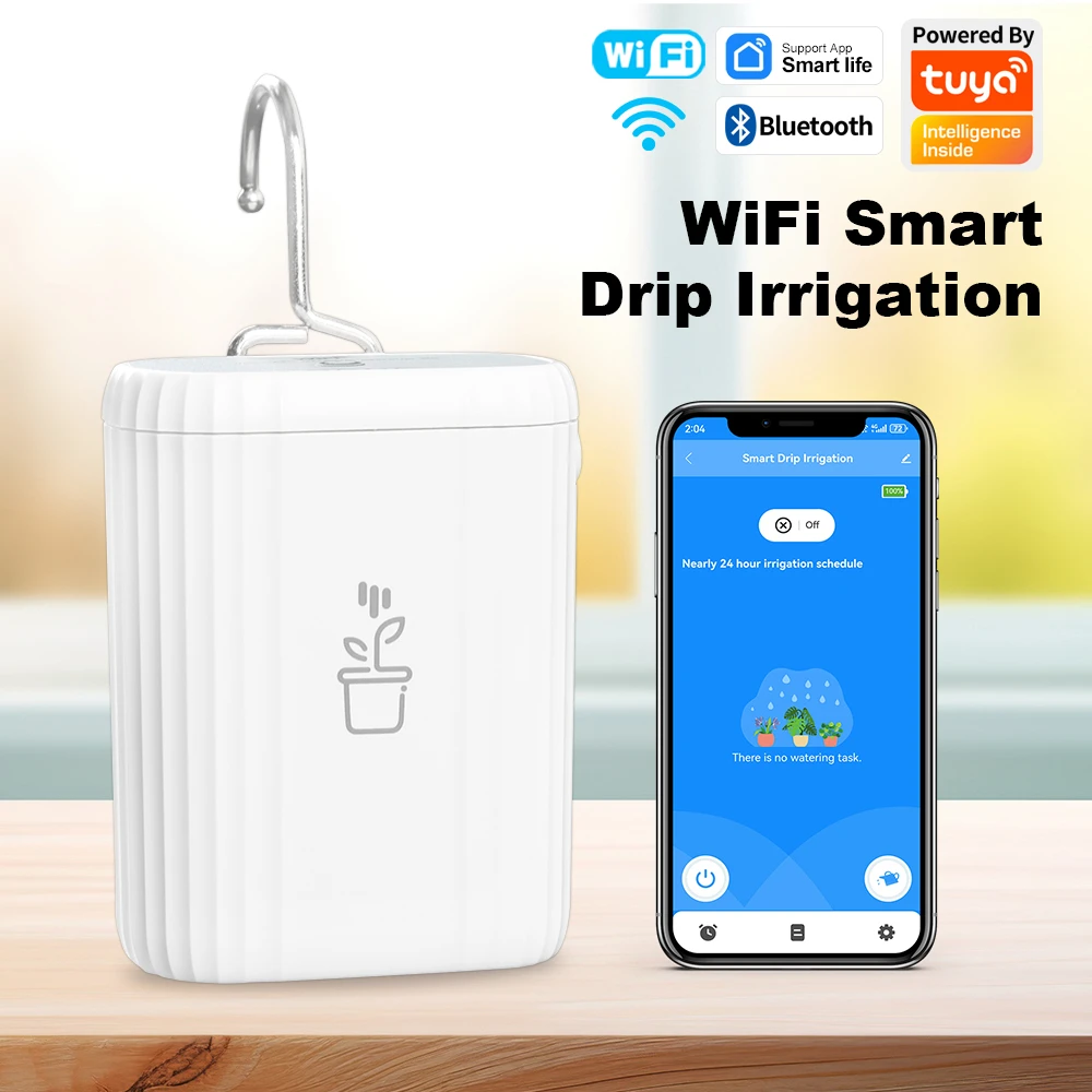 

Tuya WiFi Smart Intelligent Drip Irrigation Automatic Self Watering System Kits Plant Watering Spike Device for Indoor Plants