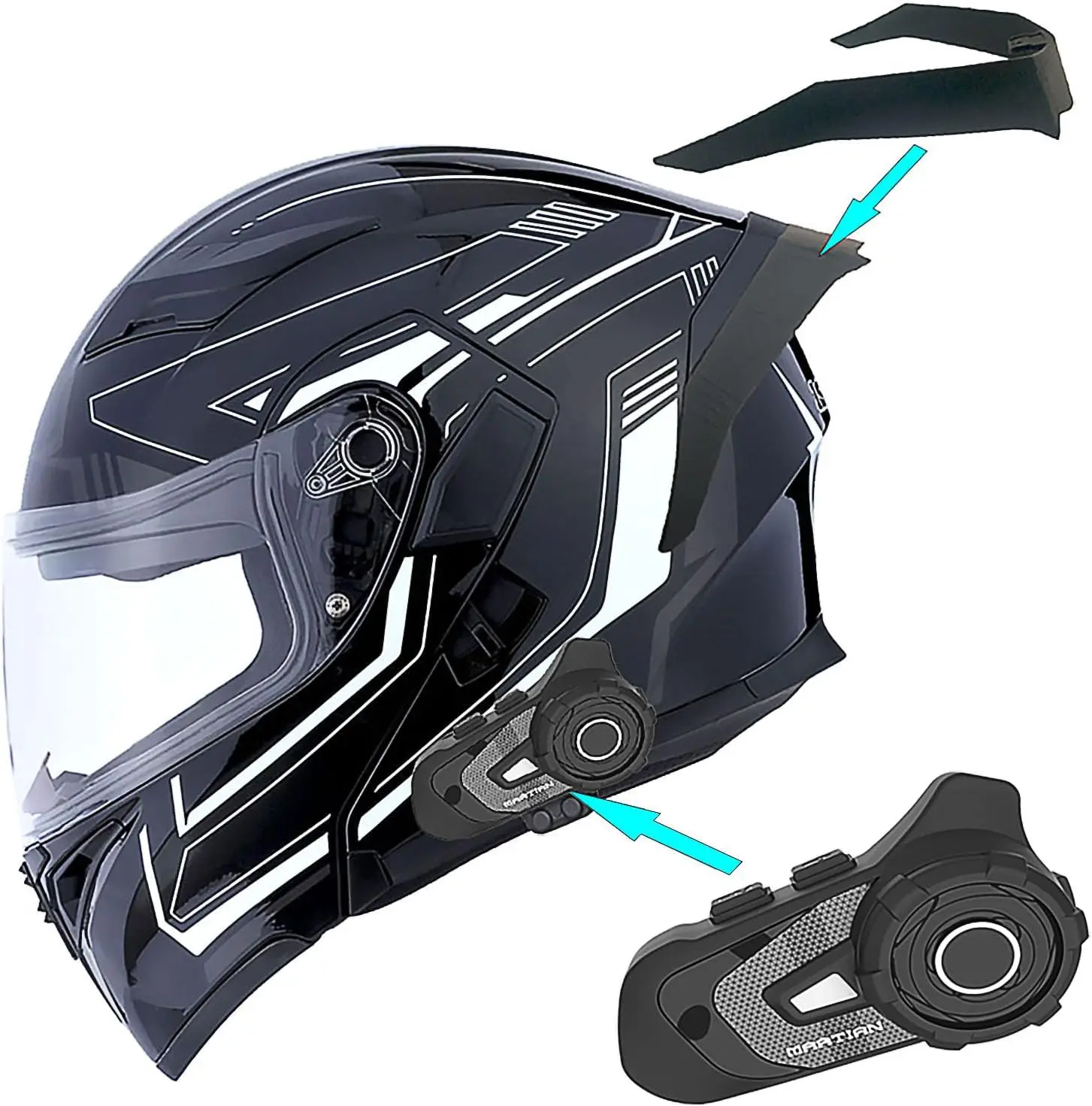 

Motorcycle Modular Full Face Helmet Flip up Dual Visor Sun Shield: HB89