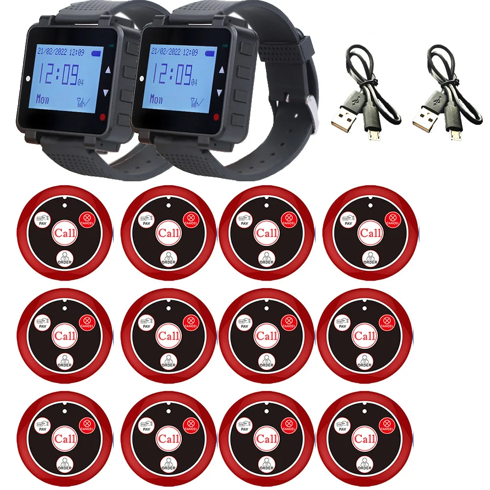 Wrist Waiter Call Watch Pager Restaurant Guest Table Button Smart Service Caller Wireless Watch Paging System