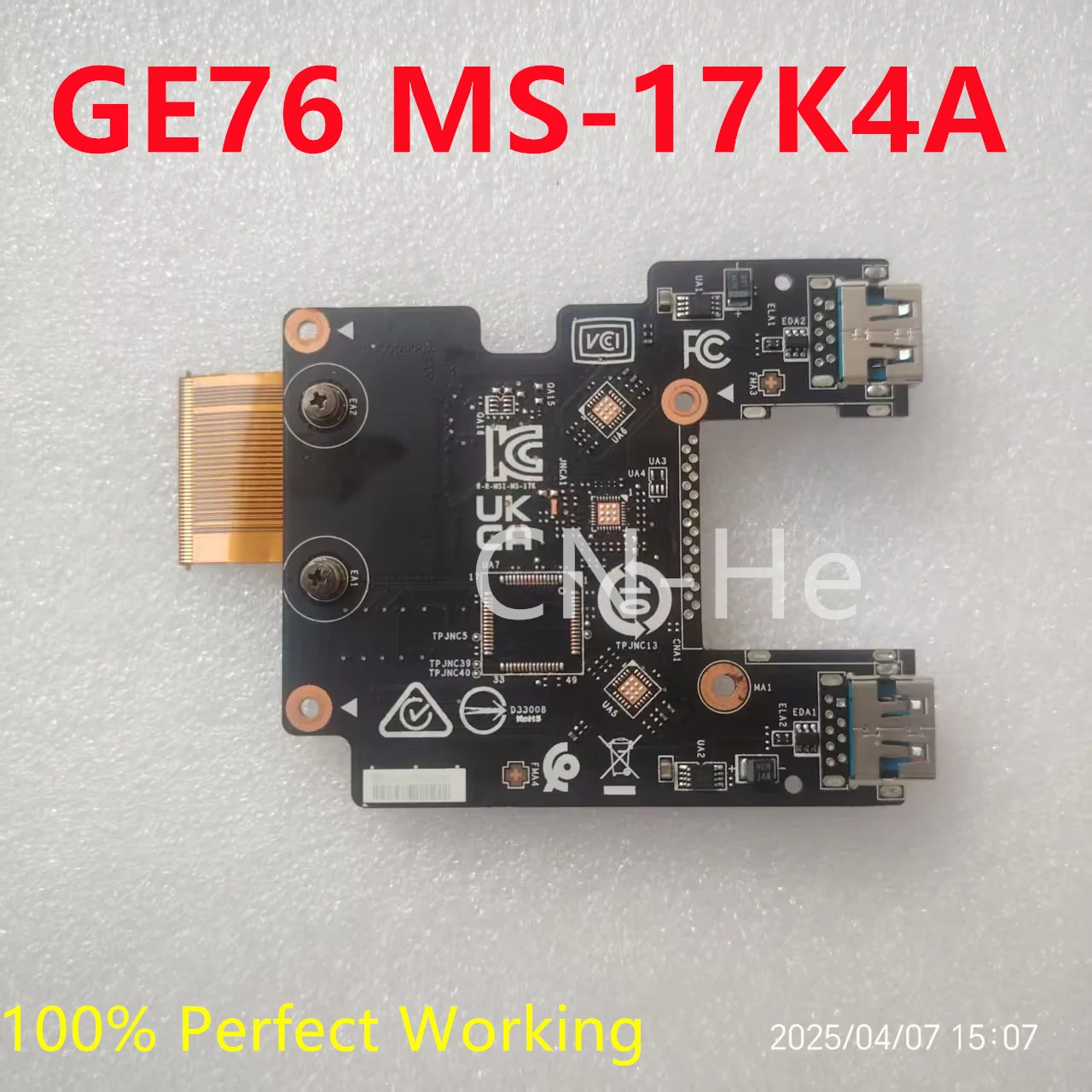 Genuine MS-17K4A For Msi Usb Card Reader Io Pc Board W/Cable Ge76 Raider 12Ue-456Us MSI-1544 Tested  Fast Shipping