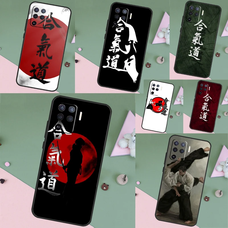 Japan Martial Aikido Funda Case For OPPO A98 A78 A58 A96 A76 A16 A17 A15 A5 A9 A53 A54 A74 A94 A52 A72 A57S A54S