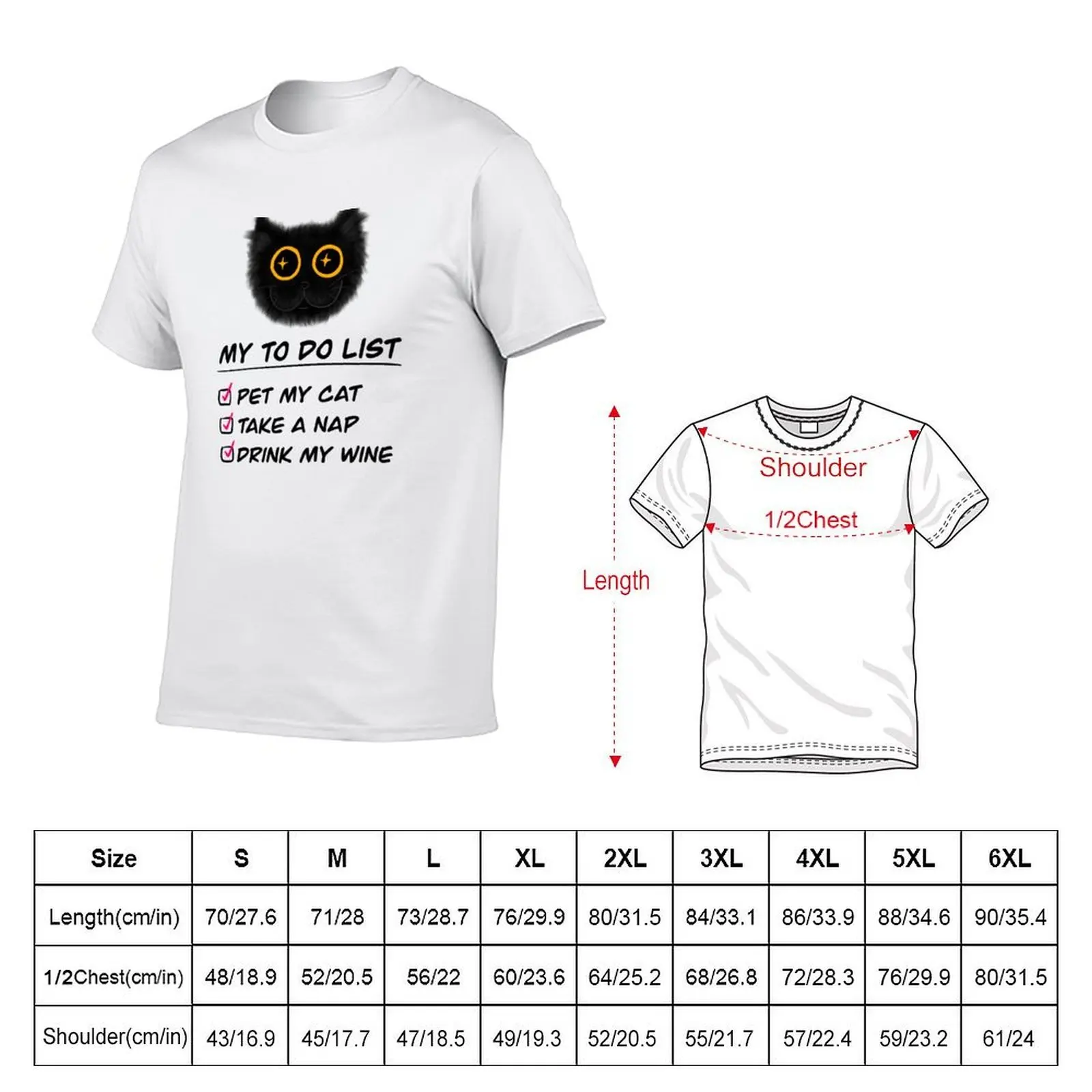 My to do list / Cat lover / cat lover T-Shirt boys animal print summer top mens t shirts