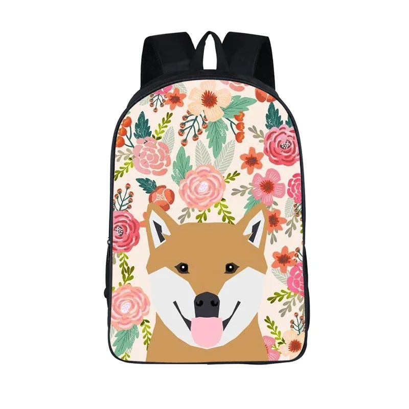 Mochila Boston Terrier con flores para perros, bolso escolar con diseño floral rosa, divertido cachorro, Bulldog, mochilas informales para estudiantes, niños y niñas, deporte de viaje