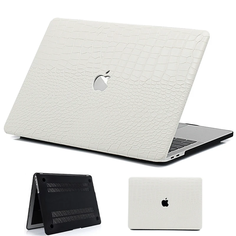

Laptop Case for Macbook Air 13.6 M2 A2681 White Crocodile Leather Plastic Hard Cover for Macbook Air 13 2337 A1932 2179 Pro 13