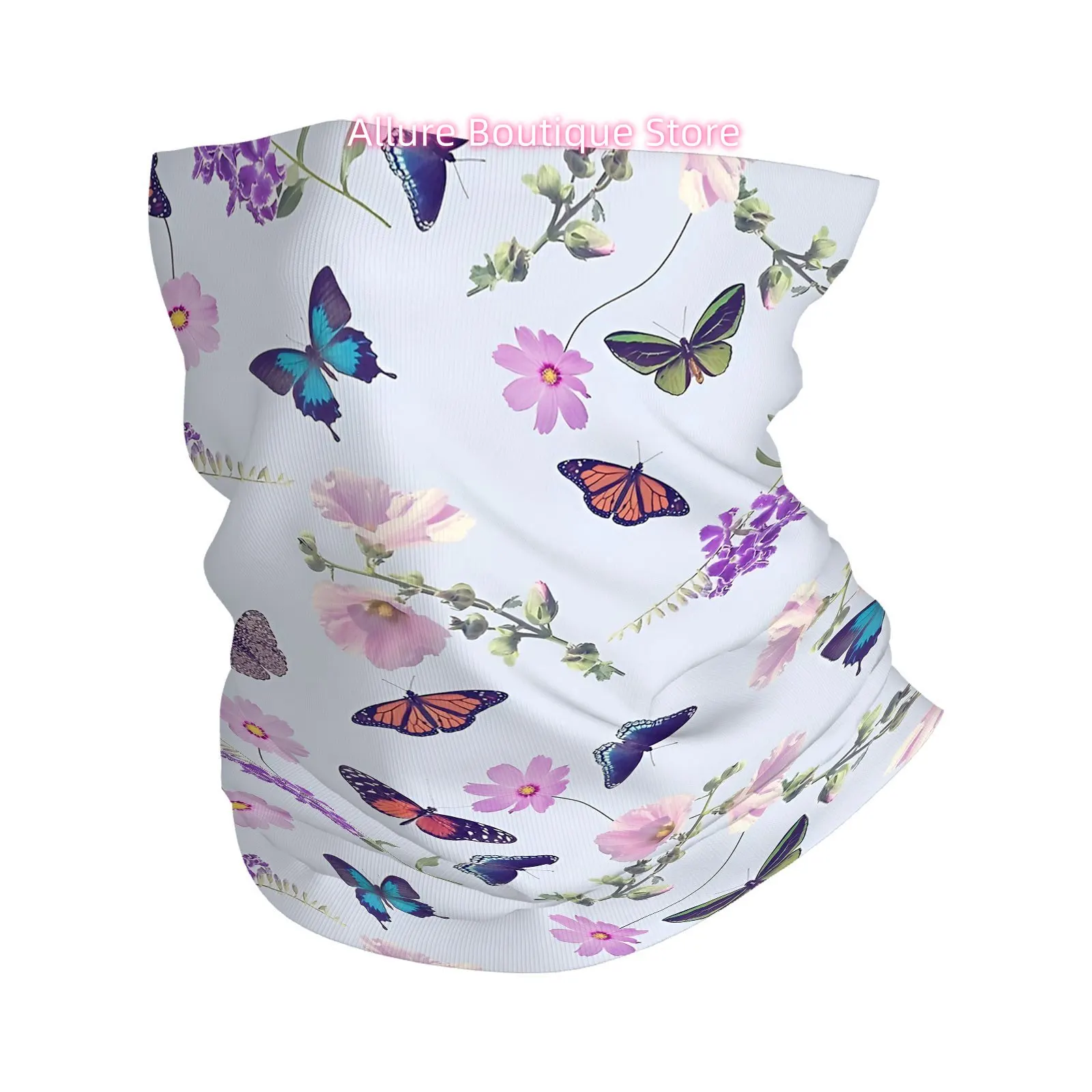 1 Butterflies, Flowers, Pattern Print Scarf, Multi Functional Mask and Neck Mask, Unisex Headscarves, Family Gatherings, Holiday