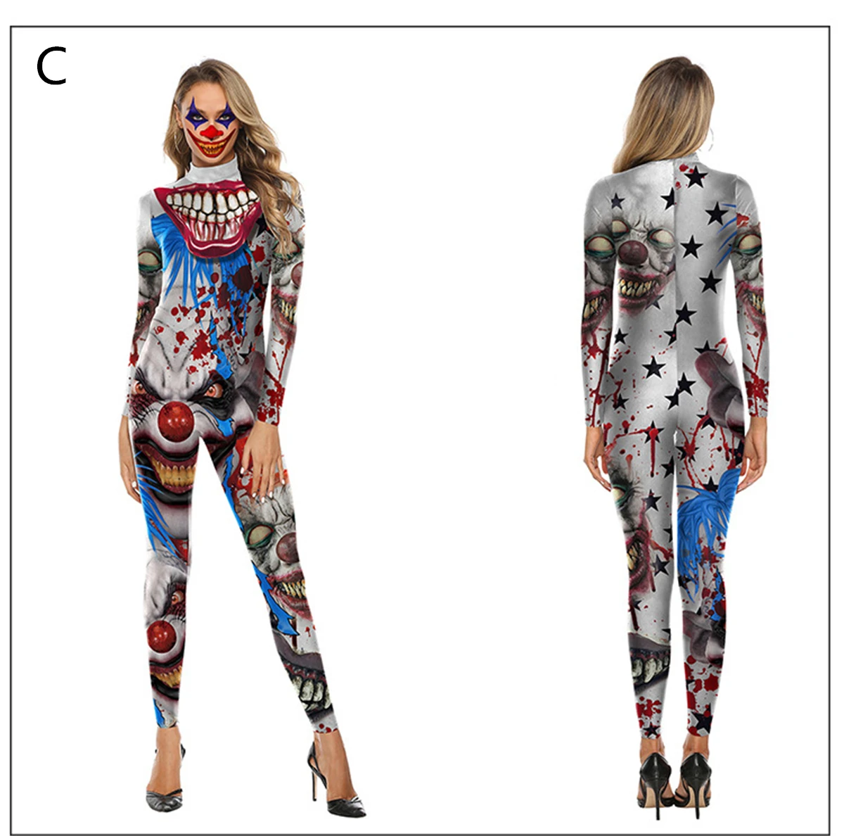 

Halloween Costume Bodysuit Zentai Women Girl Scary Horror 3D Print Floral Rose Skeleton Mechanical Bone Skull Jumpsuit Tracksuit