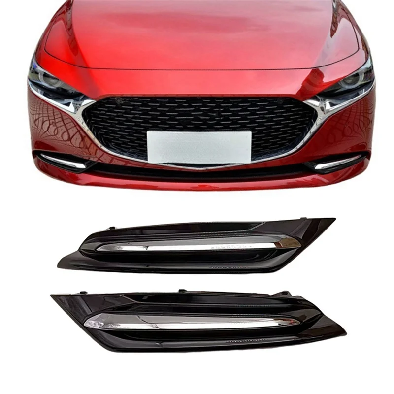 ABTC-Left Right New Front Fog Lamp Cover Anti-Fog Light Decoration Frame For Mazda 3 2019-2024 BDHW-50-C11 BDHW-50-C21