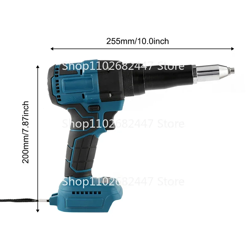 Snoerloze Elektrische Klinkhamer Pistool Borstelloze Elektrisch Gereedschap Schroevendraaier 2.4-4.8Mm Met Led Licht Voor Makita 18V Batterij (Niet Inbegrepen)