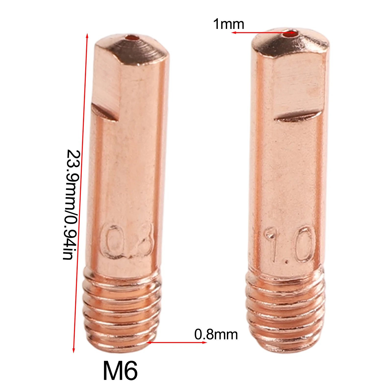Welding Accessories Copper Contact Tips Electric Conductivity Contact Tips Consumable Part User Friendly Design