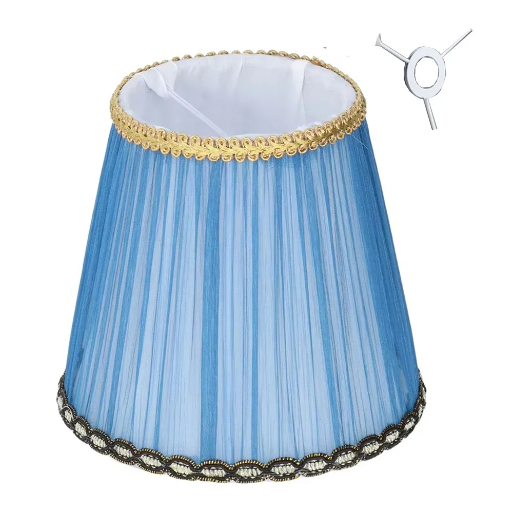 

Clip on/Meson Type Cloth Lamp Shade Wear‑resistant E14 Bulb Table Lamp Cover Easy Installation High Light Transmission