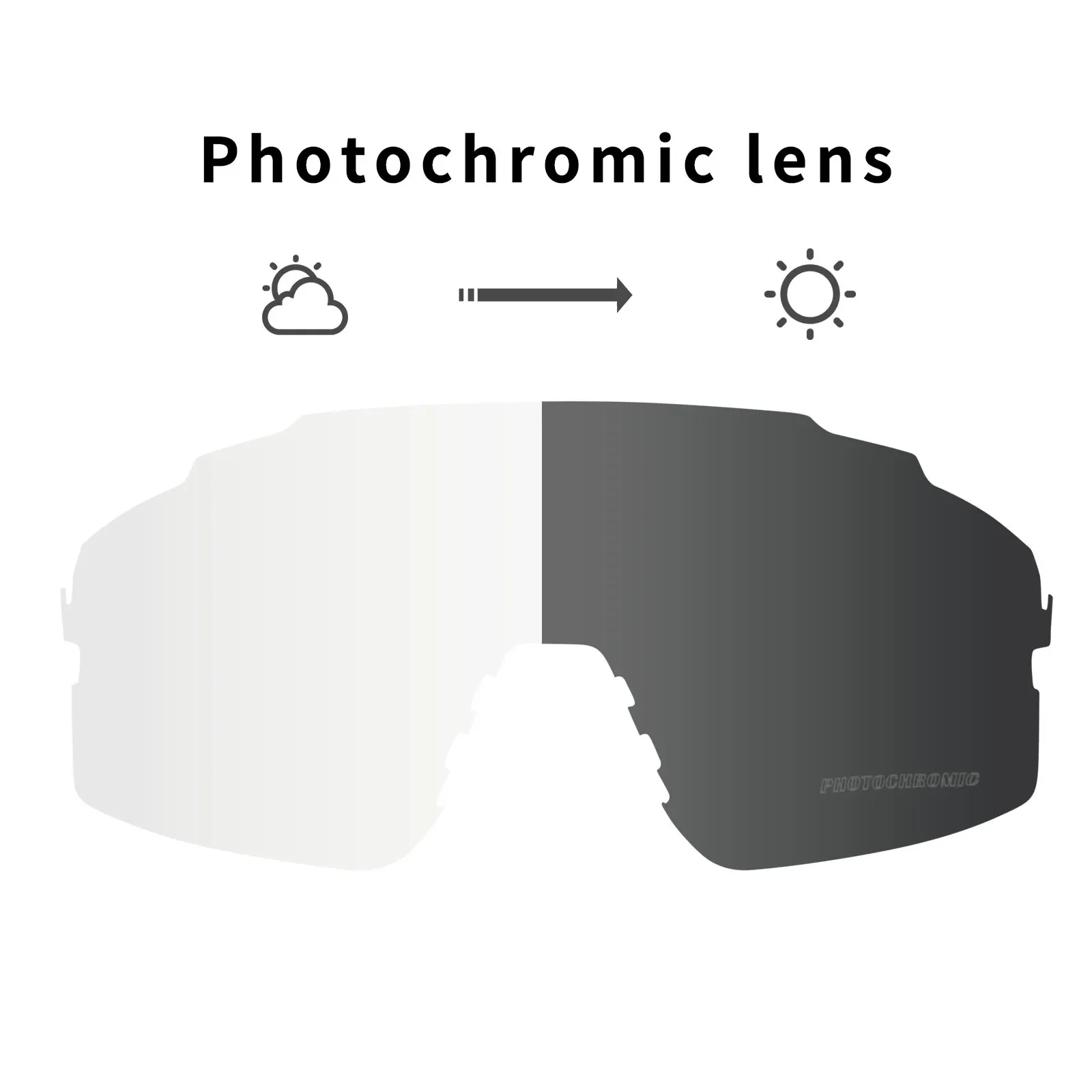 Photochromic Replacement Lenses, KE9407, Full Color Polarized Lens Cycling Bicycle Sun Glasses Eyewear Frame Suitable Accessorie