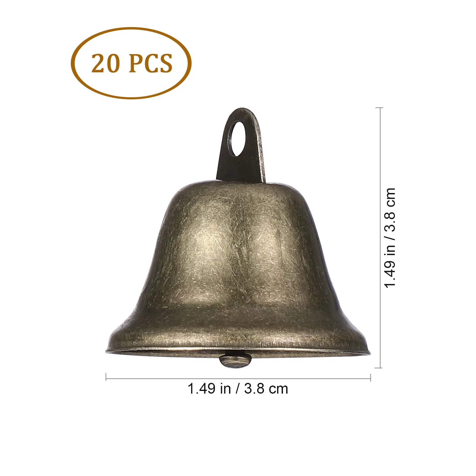 Supvox 20pcs 38mm Copper Bells Metal Hand Bells with Crisp Sound Hanging Bell Pendants for Party Decoration