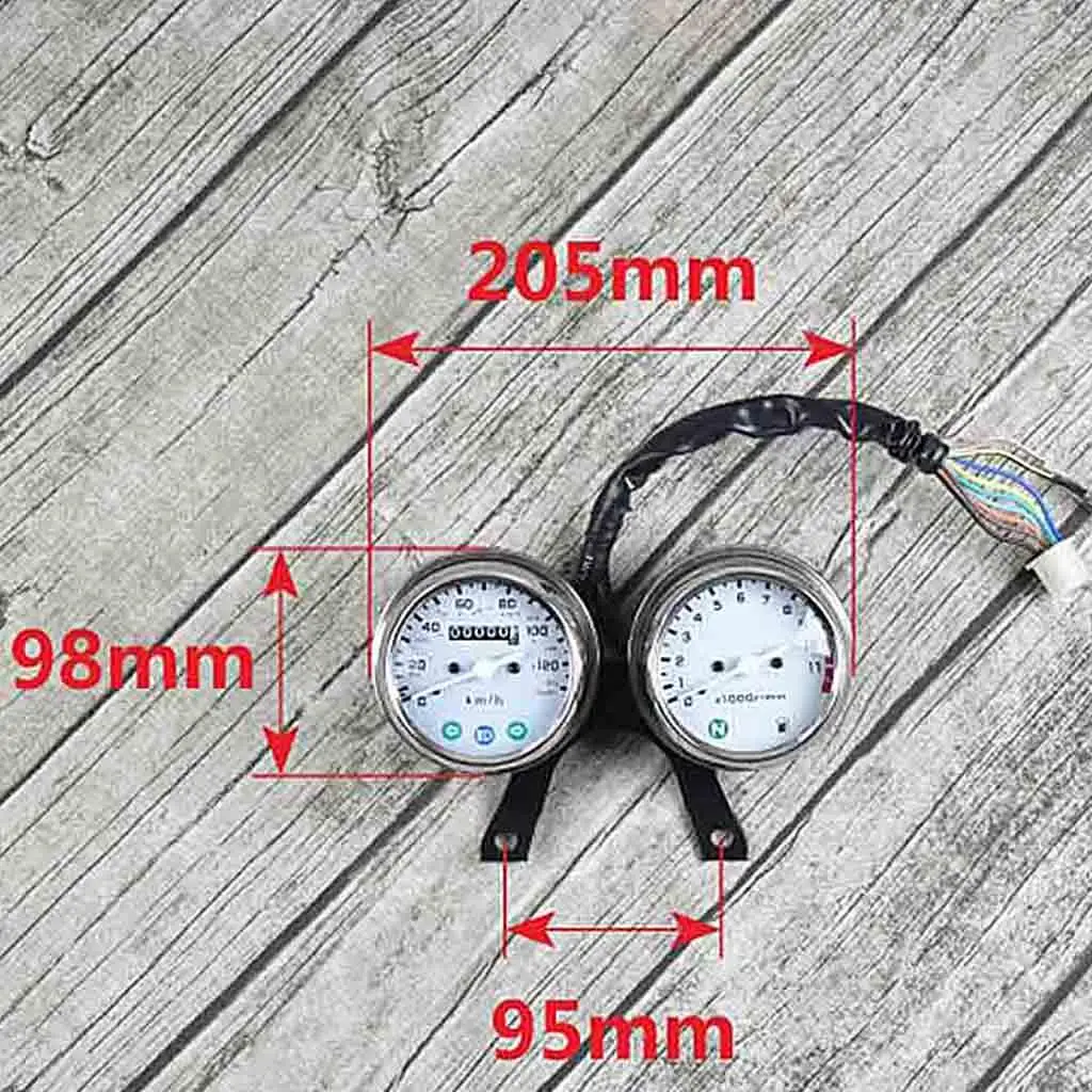 

Durable Dual Tachometer Speedometer Gauge Stainless Steel Motorcycle Instrument for Digital Bracket Mount