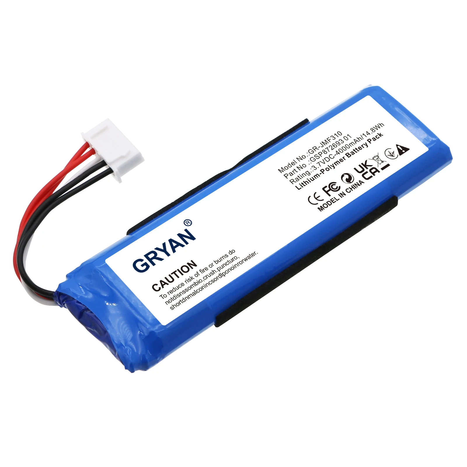 GRYAN 29.6Wh 4000mAh Speaker Battery for JBL  Flip 4 Flip 4 Special Edition GSP872693 01 GSP872693 03A P763098 03A view 3