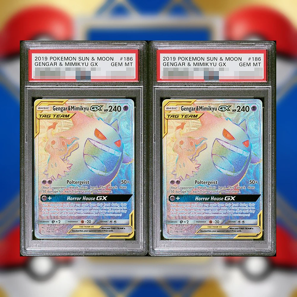 

Diy Proxy PTCG Collection Card Gengar Mimikyu GX (Secret) 186/181 Sm-Team Up Holo English Version Self Made Card Gifts