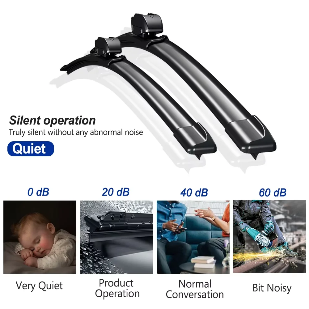 2PCS Windshield Wiper Blades Set For Daihatsu Ayla B100 2013-2023 Toyota Agya - Front Pair All Weather Rubber​ Wipers - Image 6