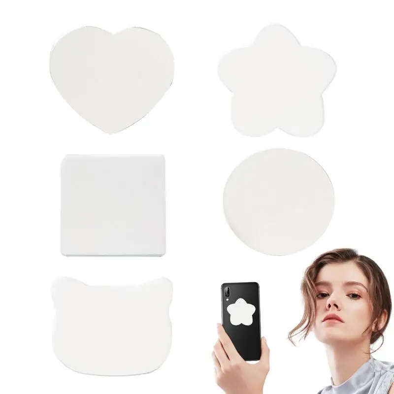 5Pcs Mobile Phone Case Self-Adhesive Lens Sticker Portable Makeup Small Mirror Mirror Sticker Mirror Decal For Smartphone