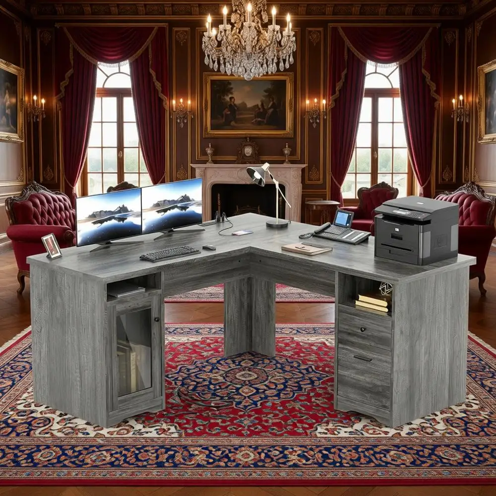 L Shaped Desk With …