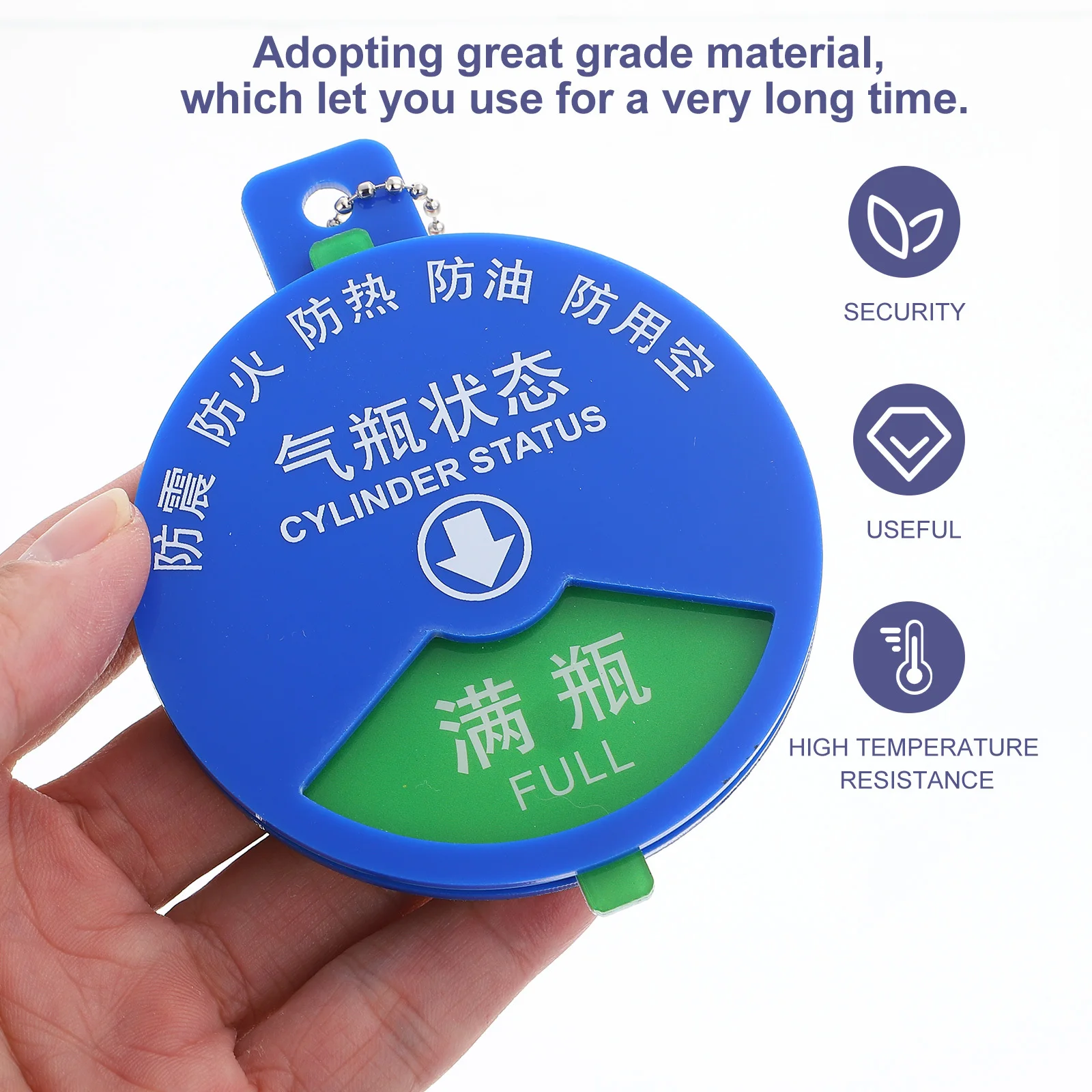 علامة حالة أسطوانة الأكسجين لوحة تحديد أسطوانة المستشفى شديدة التحمل لسهولة تتبع علامة السلامة المتينة