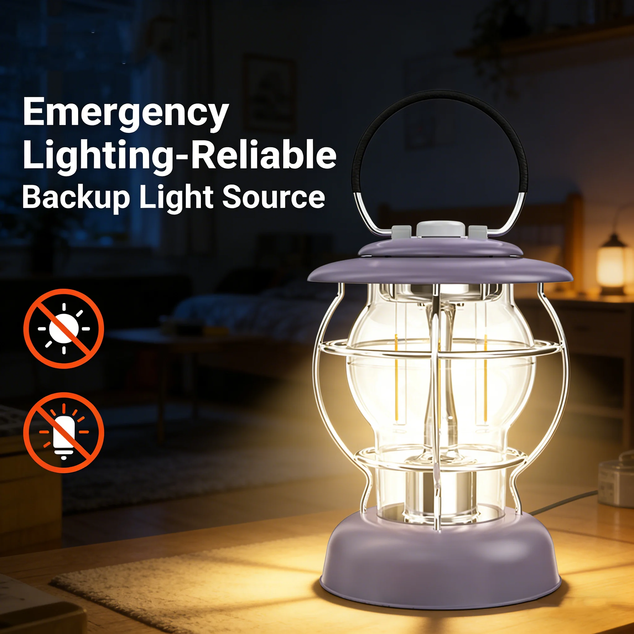 

Перезаряжаемый фонарь для кемпинга, портативный фонарь для кемпинга, 3 режима освещения (3000-6000K), регулируемая яркость, водонепроницаемые светодиодные фонари для палаток