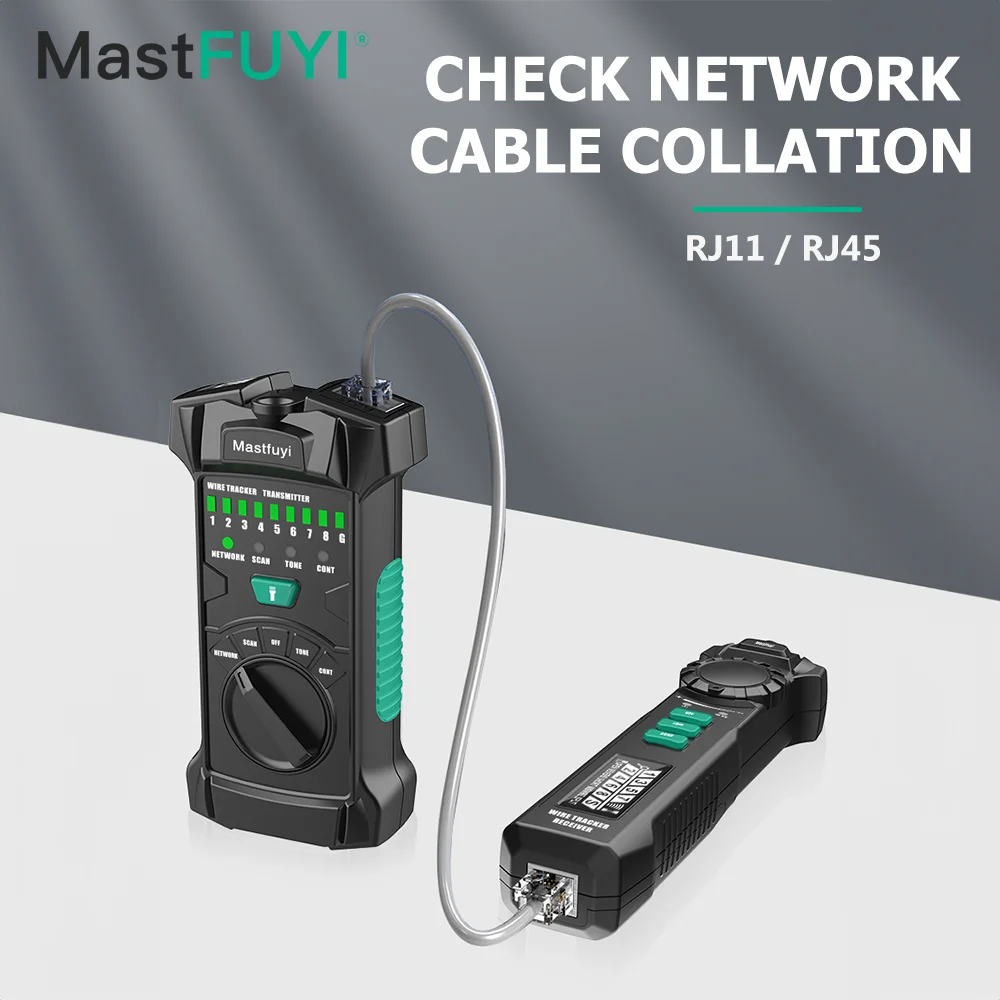 Mastfuyi-smart Network Cabo Tester Tester Cabo Lan Fio Tracker Receptor Networking Tool Reparação de Rede Rj45 Rj11
