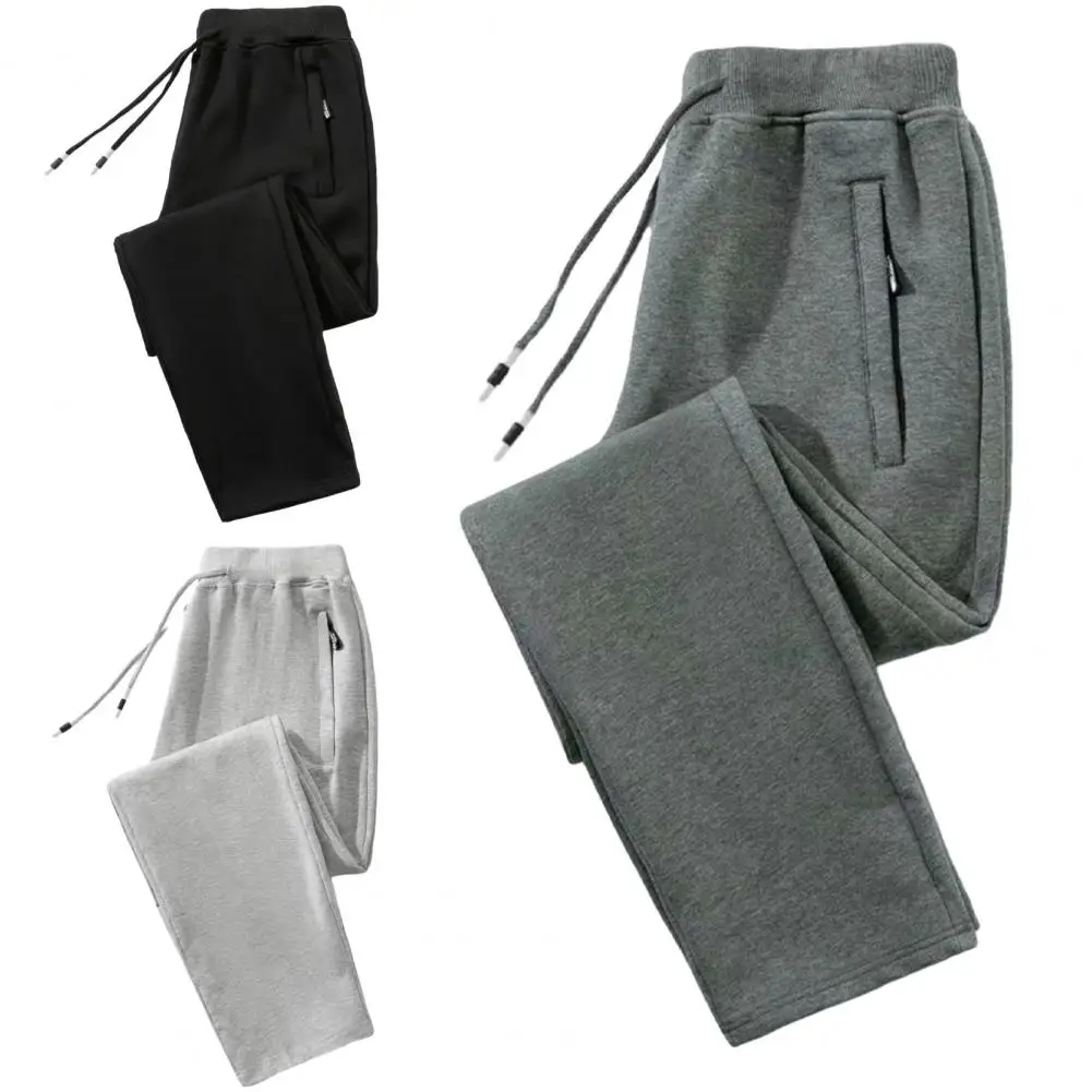 

Men Pants Breathable Sports Trousers with Zipper Pockets Elastic Waist for Men Soft Wear-resistant Sweatpants for Active