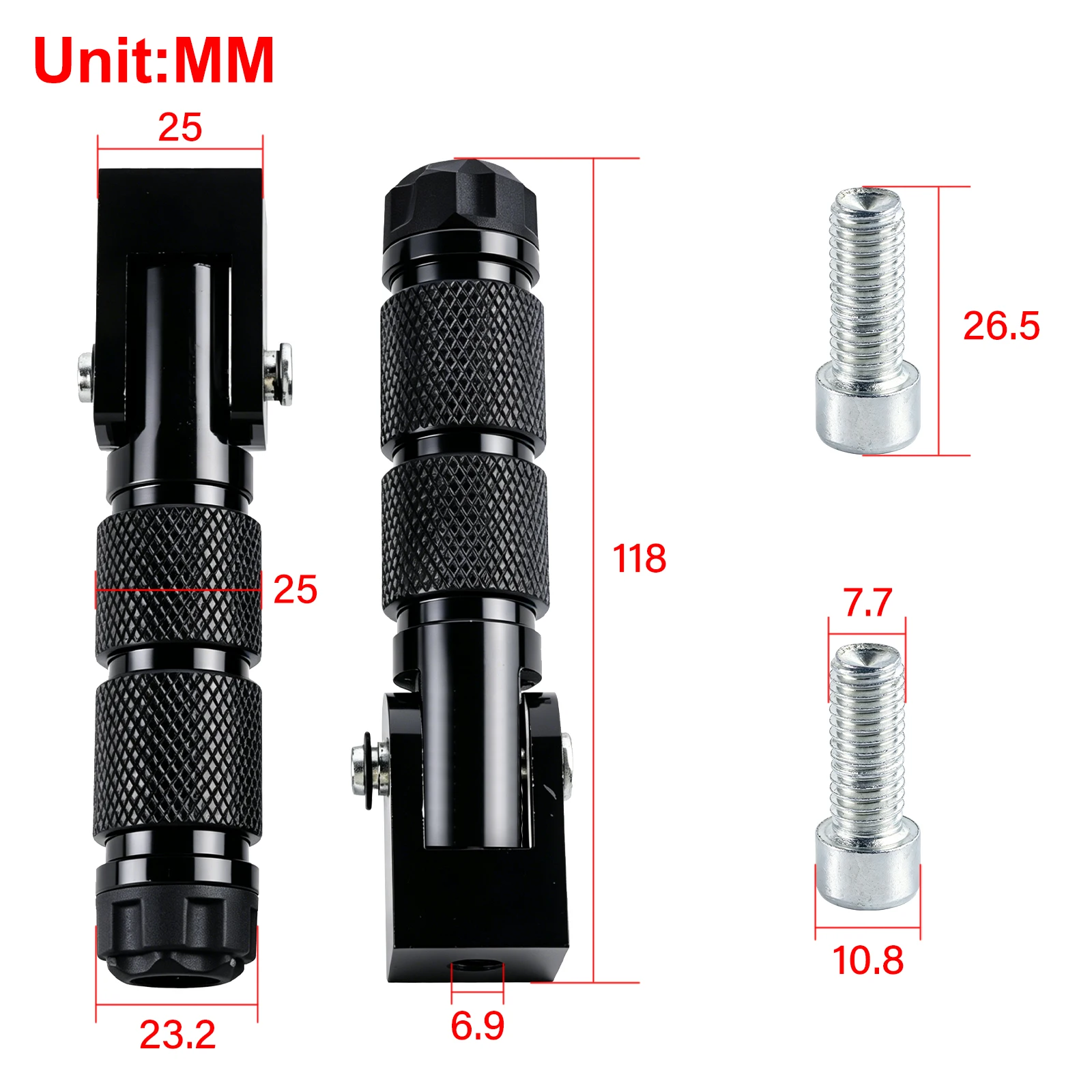 M8 Universal Motorcycle Foot Pegs for Ebike Folding Footpegs Foldable Electric Scooter Foot Rest Pedals for Bicycle Mini Bike