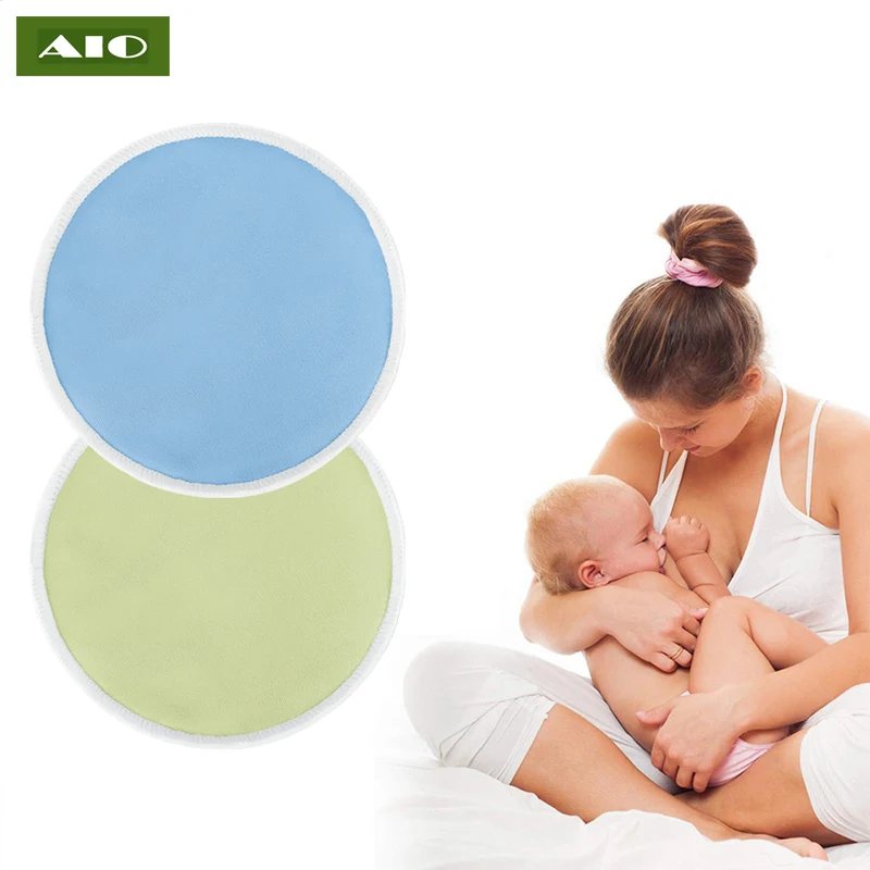 AIO-bambu lavável almofadas de enfermagem, reutilizável macio mamilo tampa para a mãe, amamentação, anti-estouro cuidados de maternidade, sutiã pad, 1 par