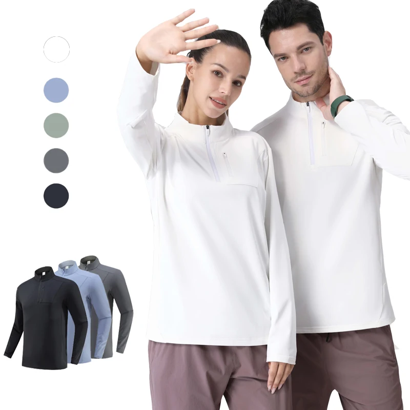 

(XS-3XL)Men's Half-Zip Outdoor Long-Sleeved Sports T-Shirt Fishing Running Sweat-Absorbent Cycling Shirt Fitness Sweatshirt
