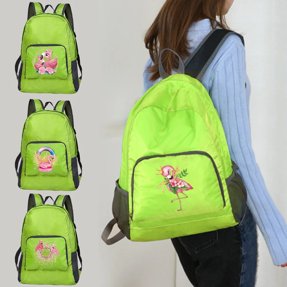 2026 Backpack Women Bags Ultralight Portable Foldable Daypack Flamingo Print Travel Organizer for Men Mountaineering Backpacks
