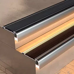 LED Aluminum Profile Stair Anti-Slip Bar Backlight Stair Corner Guard Hard Strip Light Indoor Outdoor Garden Cinema Step Light