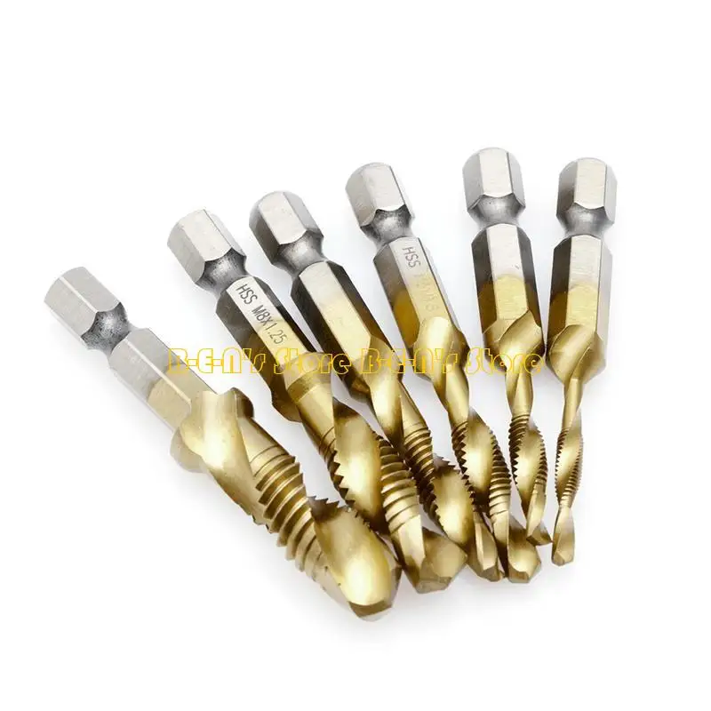 Y1AD 1PC Shank M3-M10 for Titanium Plated HSS Hand Screw Thread Metric Tap Drill