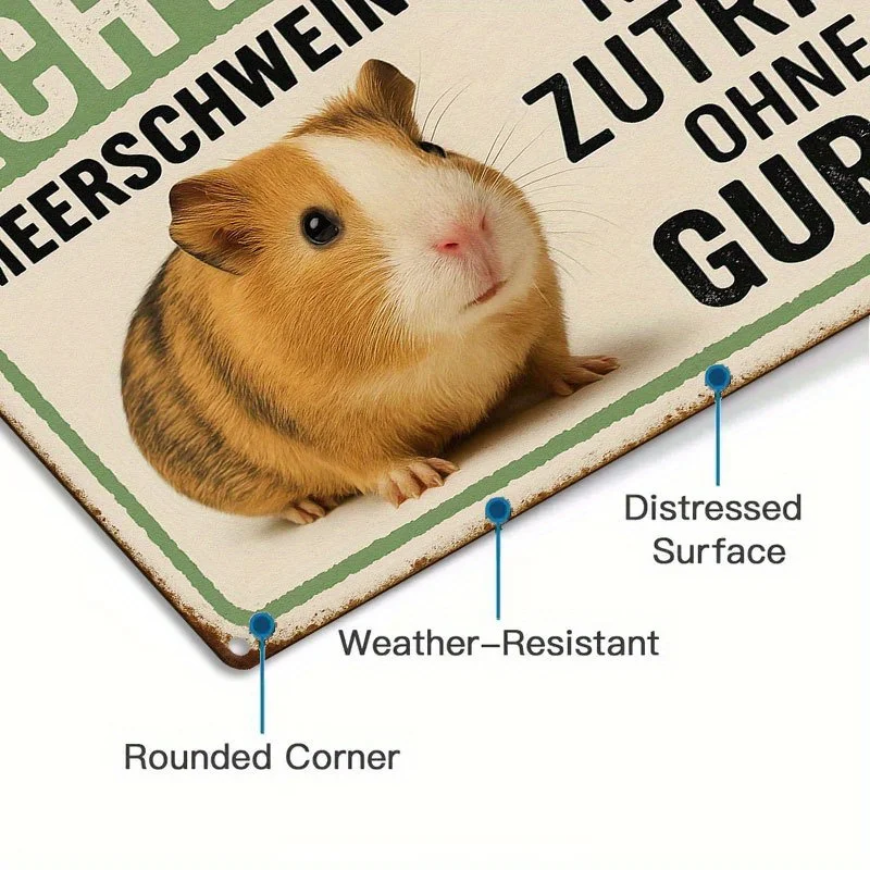 2D Flat - 1pc Vintage Metal Sign-Guinea Pig 