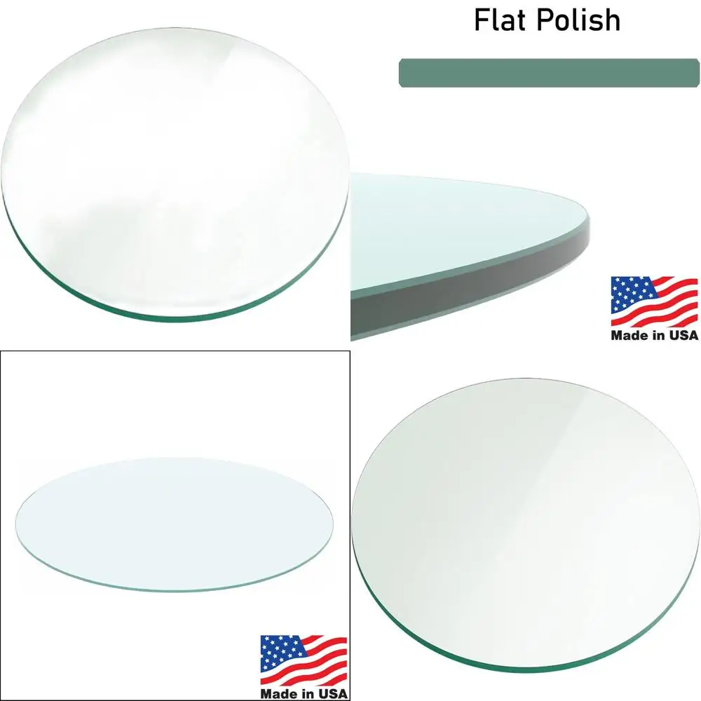 

19 Circular Tempered Glass Table Top - 1/4 Thick with Laminated Polished Edge